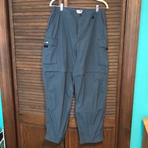Ladies REI size 14 slate blue convertible cargo hiking pants.